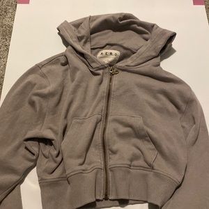 cropped aero zipup hoodie